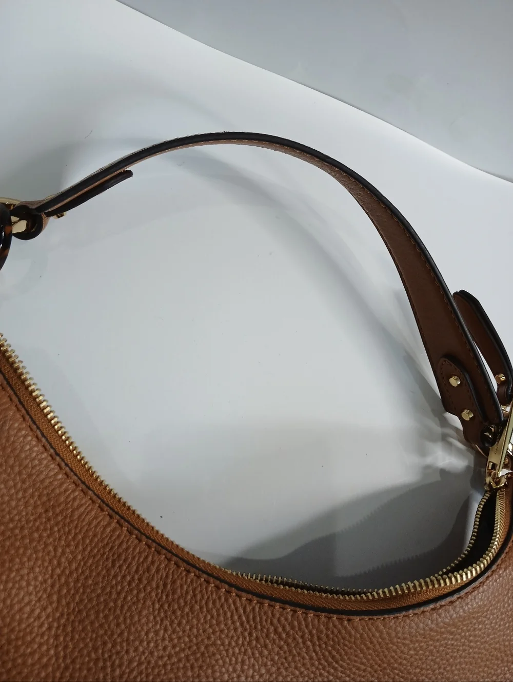 Michael Kors Brown Leather Shoulder Bag | Hobo Style | Gold Logo | Handbag